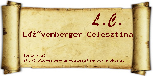 Lövenberger Celesztina névjegykártya